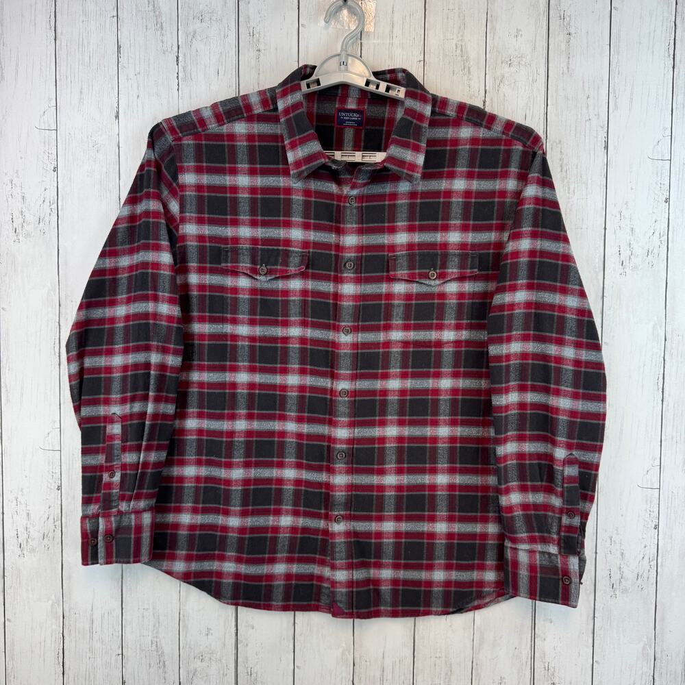 UNTUCKit Red Plaid Manning Flannel Button Down Long Sleeve Shirt Mens Size 3XL